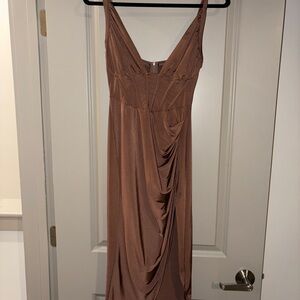Elegant Brown Women's Dress